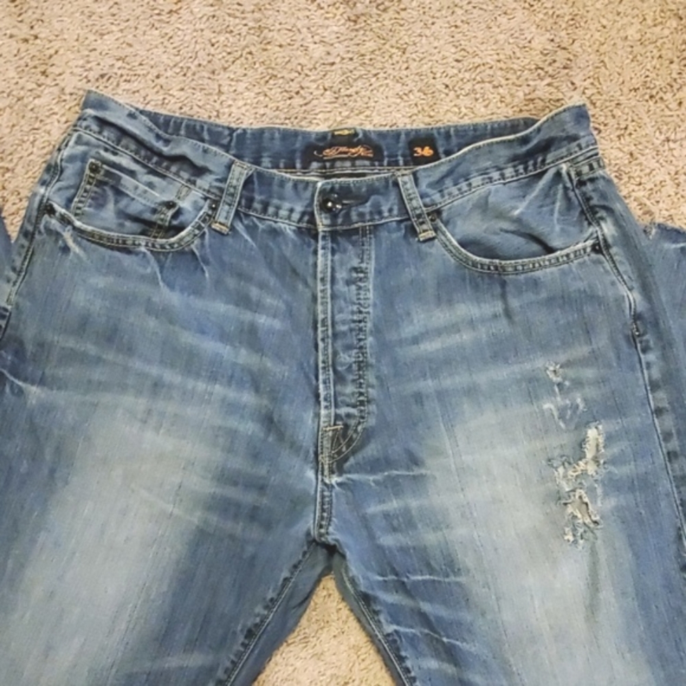 Ed Hardy BUTTON FLY Men's Jean's size 36 x 29.5" Y2K